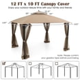 thumbnail image 3 of Costway 10' x 12' Patio Gazebo Replacement Top Cover 2-Tier Canopy (Only) CPAI-84 Outdoor Brown, 3 of 10