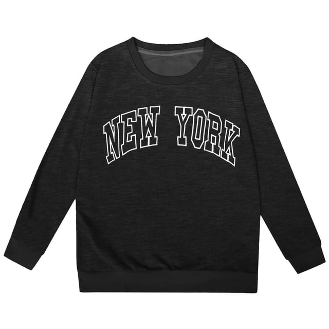 PMVFHDE Liquidation Chandails en Molleton Mignons Mode Filles Imprimé Lettre Sweat à Capuche Imprimé Décontracté Ample Bleu,110