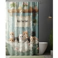 thumbnail image 5 of Whimsical Kitten Shower Curtain - Playful polyester fabric, vintage clawfoot bathtub design with bubbles and pink roses, includes 12 hooks, adorable cat lover bathroom decor, fun shower curtain, 5 of 10