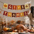 thumbnail image 4 of Thanksgiving Turkey Pumpkin Banner,Harvest Festival Cardstock Garland with Give Thanks Lettering for Party Background Home Wall and Holiday Scene Decor, 4 of 7