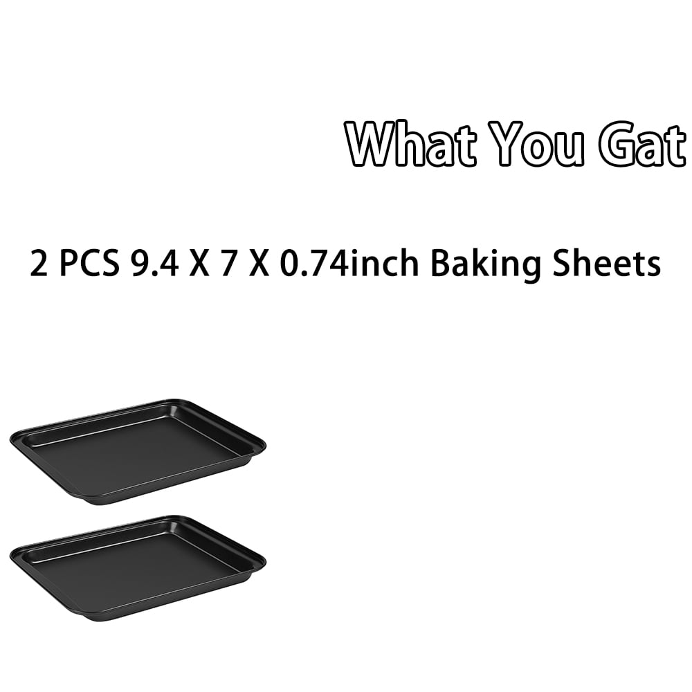2-Piece Nonstick Baking Sheets, Carbon Steel, 9.4 x 7 inch, Dishwasher Safe