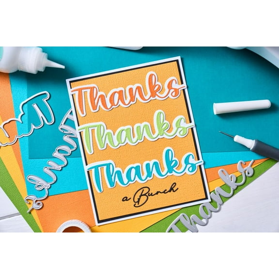 Sizzix Thinlits Die Set 8PK - Take Two's, Thanks Sentiment by Stacey Park