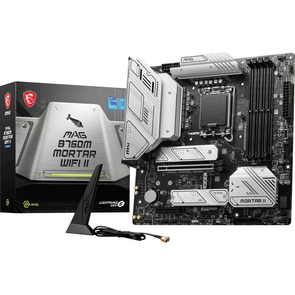 MSI MAG B760M Mortar WiFi II Gaming Motherboard (Supports 12th/13th/14th Gen Intel Processors, LGA 1700, DDR5, PCIe 5.0, M.2, 2.5Gbps LAN, USB 3.2 Gen2, HDMI/DP, Wi-Fi 6