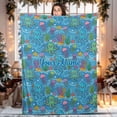 thumbnail image 2 of Lotusprint LLC Personalized Cartoon Octopus And Jellyfish Graphic Fleece Blanket (80"x60") – Cute Ocean Animal Throw, 2 of 5