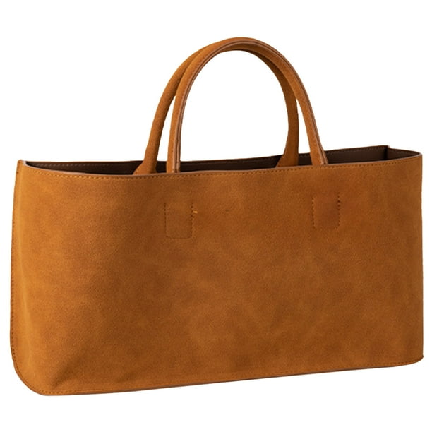 Bolso Hombro Tote Gamuza Cercanías Omnibus Gran Capacidad Contiene Interior (Marrón)