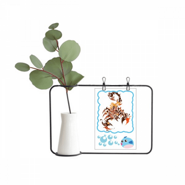 Colorful Scorpion Animal Art Outline Transparent Glass Hanging Vases Decoration Bottle