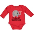 thumbnail image 3 of Inktastic 1st Valentines Day Baby Elephant Boys or Girls Long Sleeve Baby Bodysuit, 3 of 5
