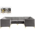 thumbnail image 2 of Meridian Furniture Alina Grey Velvet Modular Sectional, 2 of 19