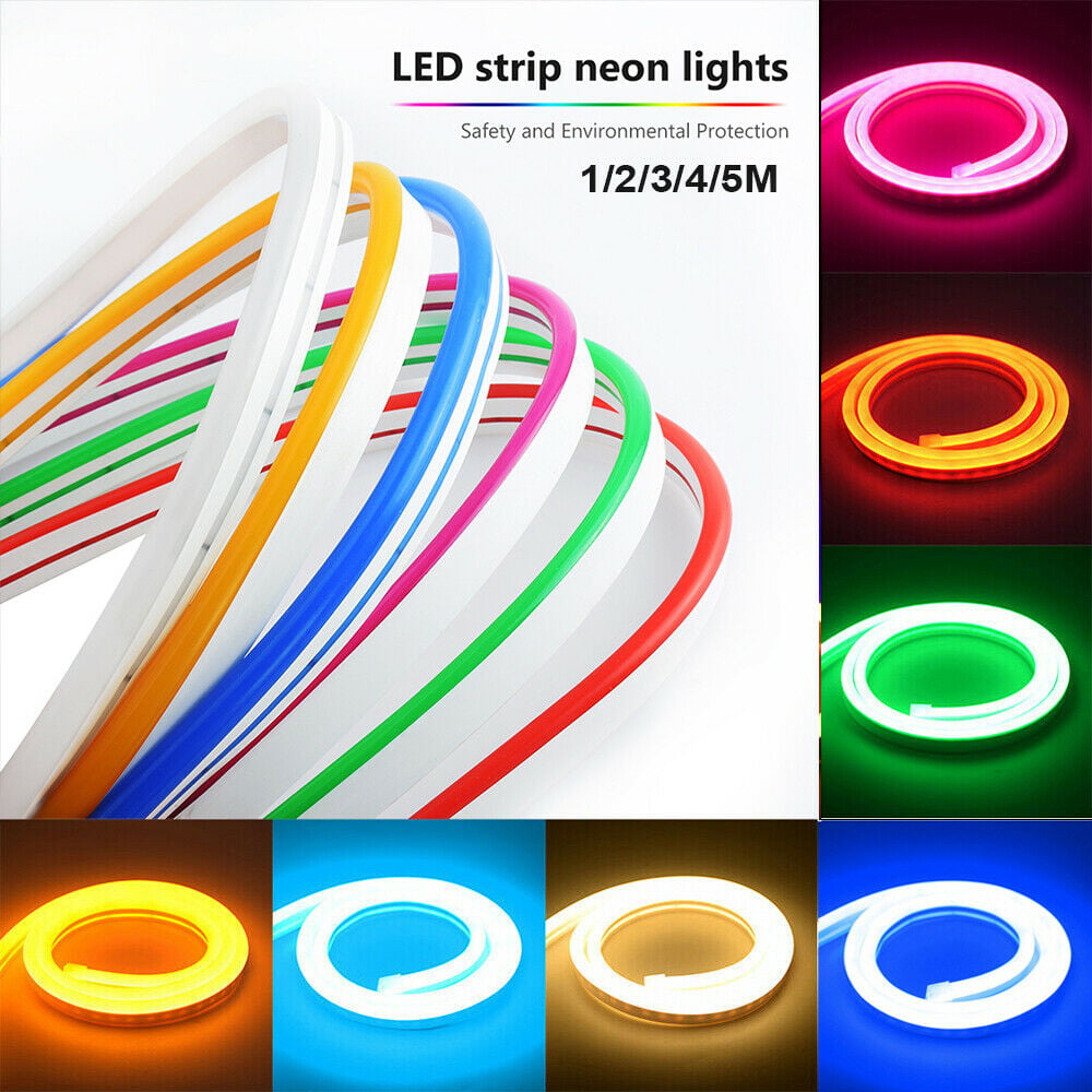 12V 5M LED Strip Neon Lights 2835 SMD 120LED/M Flexible Silicone Tube Waterproof