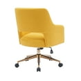 thumbnail image 5 of Modern Water and Stain Resistant Boucle Fabric Upholstered Rolling Task Chair Height Adjustable Swivel Vanity Chair, Mustard, 5 of 5