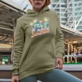 thumbnail image 2 of Sunshine and Good Vibes with Tropical & Summer Themed Art Merch Gift, Sand Hooded Sweatshirt or Hoodie, Small, 2 of 5