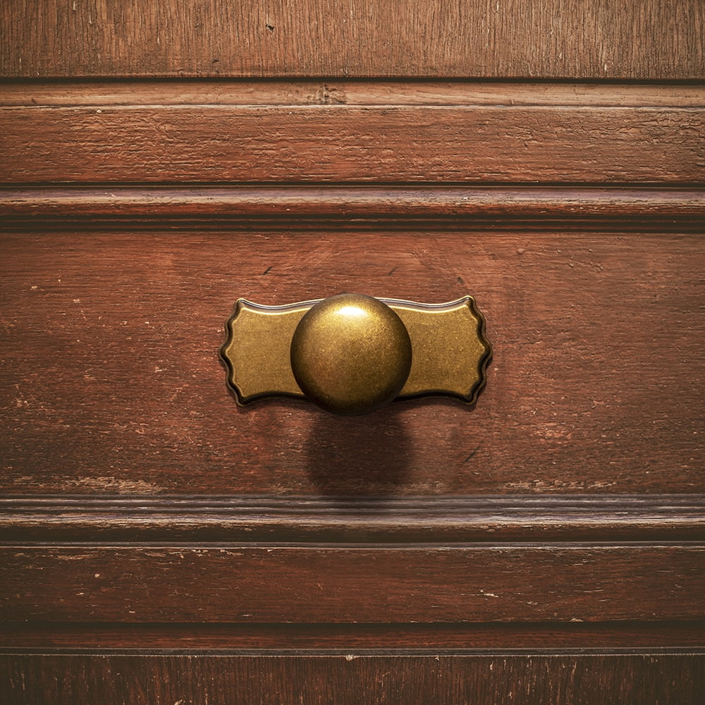 Goo-Ki 12 Pack Antique Brass Zinc Alloy Cabinet Knobs with Backplate, Single Hole Center Kitchen Drawer Pulls Hardware for Dresser,Wardrobe & Cupboard