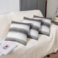 thumbnail image 4 of Ombre Grey White Stripes Square Cushion Covers Set of 2 Set 16 x 16-Inch Geometric Reversible Throw Pillow Covers for Decor Geometry Pillow Covers Home Decor Modern Striped Art, 4 of 6
