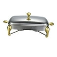 thumbnail image 3 of TISHITA Chafing Dish Buffet Server Food Tray Serving Utensils Hot Pot Buffet Food Warmer Cookware for Catering Holiday Parties Events 2.4L Gold, 3 of 8