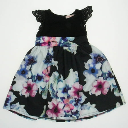 

Pre-owned Samgami Girls Black Floral Dress size: *2-3T