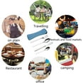 thumbnail image 2 of 4 Pieces Stainless Steel Camping Utensils Forks Spoons Knives Set with Blue Case, 2 of 7