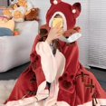 thumbnail image 2 of Cute Fox Blanket Hoodie, Wearable Fox Blanket Adult for Halloween Cosplay, Soft Hooded Bat Cape for Women, 2 of 8