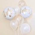 thumbnail image 2 of Globos de aluminio redondos de 18 pulgadas con estampado de purpurina dorada blanca y con la frase "Mr&Mrs Love", para decoración de bodas, San Valentín y futuras novias, 2 of 5