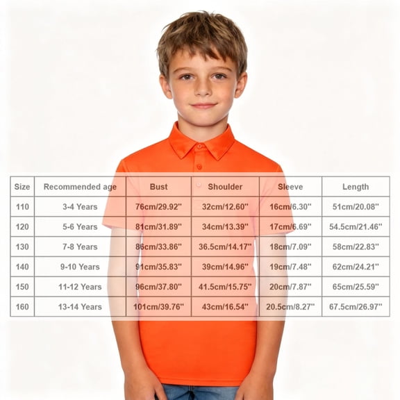 Boys Polo Shirts Orange Button Down Girls Short Sleeve Shirts 100 Days of School Shirt Casual Collared Shirt Kids Girls Shirts Size 5-6 Years