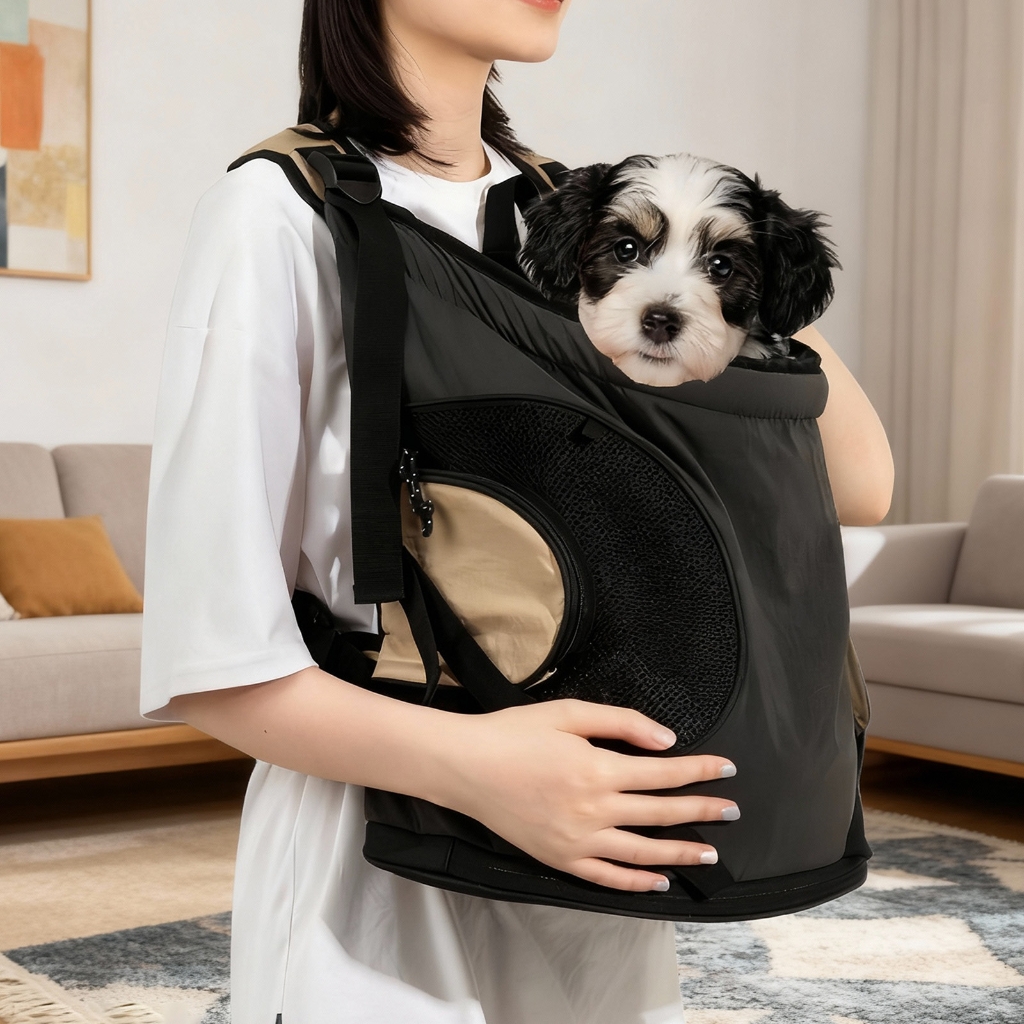 Adjustable Pet Chest Carrier for Hiking, Breathable Front Backpack with Secure Buckles for Cats Small Dogs