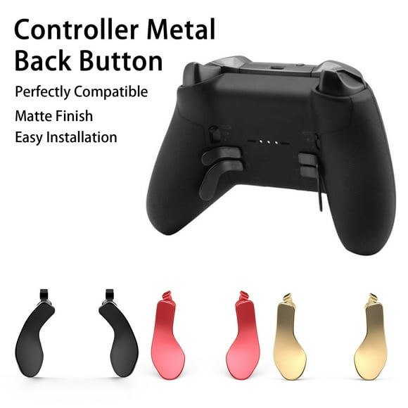 Deyuer 4Pcs Controller Back Paddle Matte Finish Easy Installation Interchangeable Controller Replace Accessories Handle Metal Back Key Perfectly Compatible for PS5 Edge Controller,Black