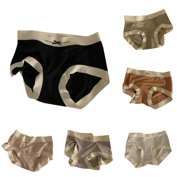 Agkizg Plus Size Womens Panties,Breathable Underwear for Women's Naked Seamless Underwear Cottons Thread Comfortable Breathable Briefs