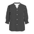 thumbnail image 4 of Camisas de Cuello de la Tripulación de Manga Corta para las Mujeres Moda Verano Casual Botón Arriba Cuello en V con Tejido Súper Suave, 4 of 6