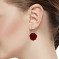thumbnail image 4 of Gem Stone King 20MM 925 Sterling Silver Red Simulated Coral Carved Rose Flower Earrings, 4 of 5