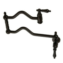 Kingston Brass KS2105AL Heritage Two-Handle 1-Hole Wall Mount Pot Filler Faucet in Oil Rubbed Bronze