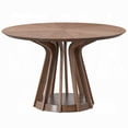 thumbnail image 2 of Koen Round Dining Table, Scandinavian Style, Walnut Brown Wood 47 Inch, 2 of 3