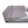 thumbnail image 2 of Ethnic Soft Flannel Fleece Throw Blanket, Oriental Mosaic Floral Symbolic Eastern Style Geometric Boho Inspired, Cozy Plush for Indoor and Outdoor Use, 50" x 60", Purple Pale Azure Blue, by Ambesonne, 2 of 5