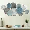 thumbnail image 3 of LuxenHome Multi-Color Metal Floral Layered Plates Wall Art, 3 of 9