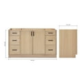 thumbnail image 2 of Ariel Kelly 60 Inch Single Sink Base Cabinet In White Oak, 2 of 11
