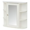 thumbnail image 6 of White Wall Mounted Bathroom Storage Cabinet Organizer, Mirrored Vanity Medicine Chest with Open Shelves, 6 of 7