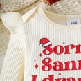 thumbnail image 4 of Ulitacool Fall Winter Outfits For Girls Baby 6-12 Months Long Sleeve Christmas Letter Romper Bodysuit Cartoon Prints Pants Outfits Cute Girl Clothings Beige, 4 of 5