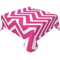 thumbnail image 2 of Monogrammed Pink Chevron Striped Pattern Soft Tablecloth Square Dinng Table Covers for Kitchen & Table Linens 52" x 52", 2 of 8