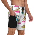 thumbnail image 3 of Gaeub Yoga Dogs Poses Mens Swim Trunks Stretch Beach Shorts Quick Dry for Men Swim Shorts Swimwear with Pockets- 3X-Large, 3 of 9