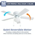 thumbnail image 5 of Prominence Home 42" Alvina Flush Mount Indoor White Ceiling Fan, 5 of 16