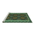 thumbnail image 2 of Ahgly Company Machine Washable Indoor Rectangle Oriental Turquoise Blue Traditional Area Rugs, 7' x 10', 2 of 4