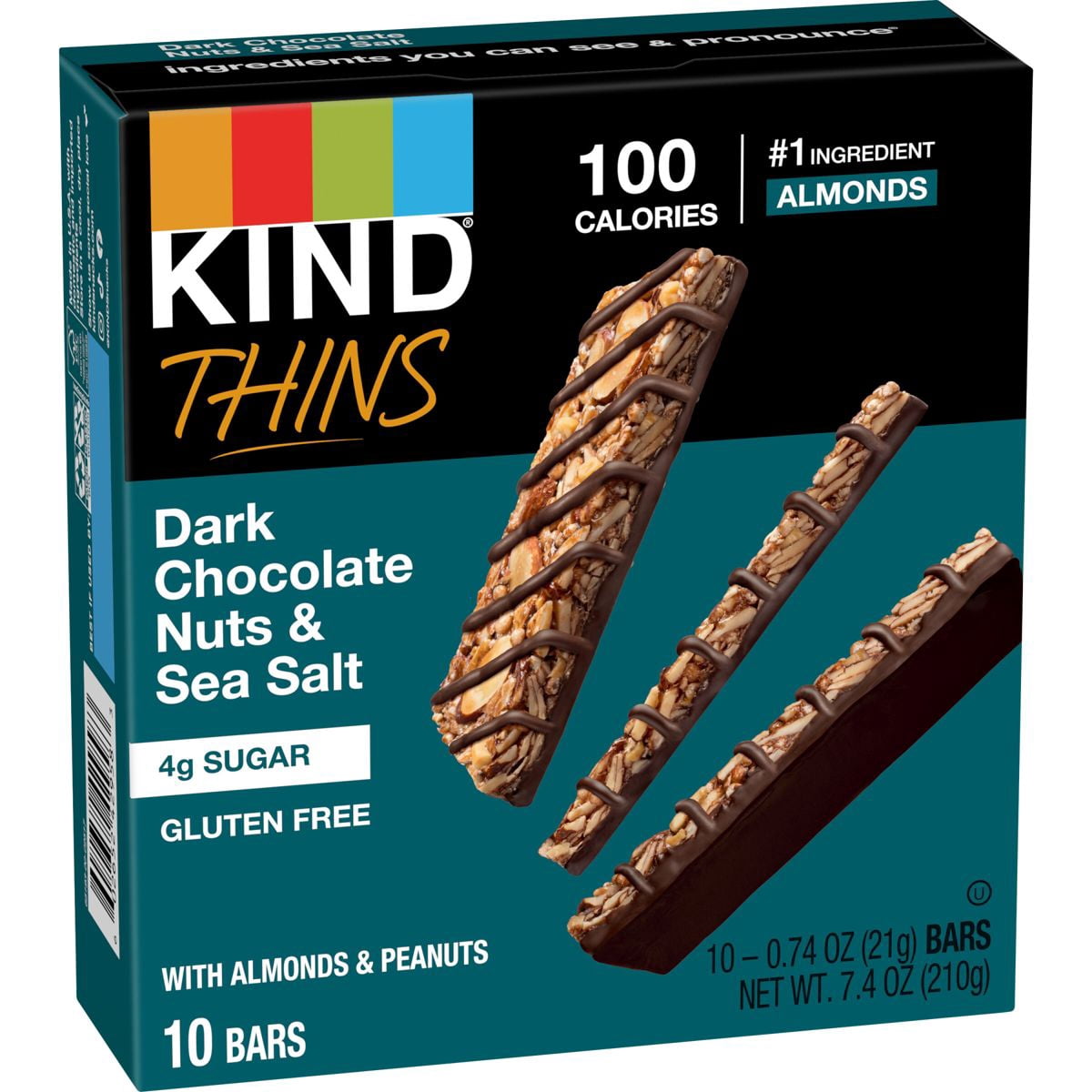 KIND Thins Dark Chocolate Nuts Sea Salt - 7.4oz/10ct - Pack of 2