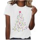 thumbnail image 2 of Fiudx Tops para Mujer Mujer Verano Ocio Moda Estampado de Flores Cuello Redondo Manga Corta Top/Camisa, 2 of 4