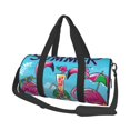 thumbnail image 1 of Balery Beach Flamingo Trio Bolsa de Gimnasio para Mujeres y Hombres, Bolsa de Viaje Impermeable, Bolsa de Fin de Semana con Compartimento para Zapatos y Bolsillo Húmedo, 1 of 6