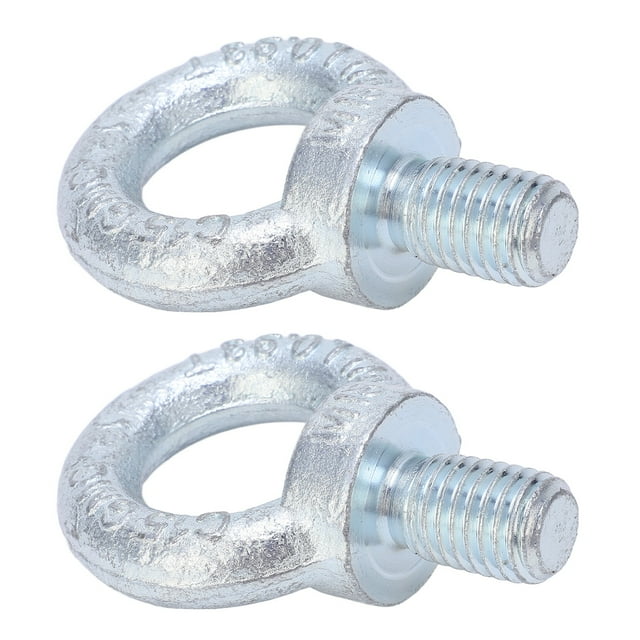 2PCS Lifting Ring Galvanized Carbon Steel Eyebolts Deep Threaded Lifting Shoulder Eyebolt