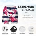 thumbnail image 3 of Naloa Pink Flamingos Print Men Swim Trunks with Compression Liner ,Board Shorts,Men's Swim Shorts with Drawstring and Elastic Waistband-Large, 3 of 6