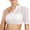 S, variant on Women's Traditional Bavarian German Blouse Lace Oktoberfest Short Sleeve Stand Collar V Neck Crop Top with Button