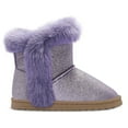 thumbnail image 2 of Kushyshoo Purple Girls Snow Boots Warm Faux Fur Lined Glitter Strap Winter Shoes Lightweight with Hook-and-loop Size 13M, 2 of 5