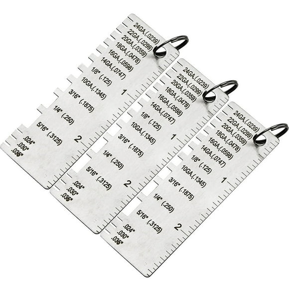 MasteelfCA 3pcs Welding Thickness Gauges Metal Sheet Thickness Gauge Metal Gauge Tools