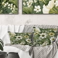 thumbnail image 3 of Designart "Flourishing Green Florals In Elegance I" Floral Printed Throw Pillow, 3 of 5