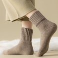 thumbnail image 5 of 5-Pair Women's Solid Mid-calf Socks for Fall and Winter, Warm Knit Crew Socks with Soft Cotton Blend for Everyday Comfort, 5 of 8