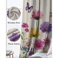 thumbnail image 6 of Vintage Flowers Blackout Curtains for Bedroom, Thermal Insulated Window Treatment, Watercolor Butterfly Dragonfly Daisy Beige Grommet Top Blackout Draperies and Drapes for Basement 27.5"x39" 2 Panels, 6 of 8